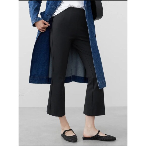 Banana Republic Navy Blue High Rise Ponte Kick Cropped Bootcut Pants Large NWT - Picture 2 of 11